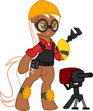 Pony_ Engineer_with_ Sentry_ T F2.png PNG Image