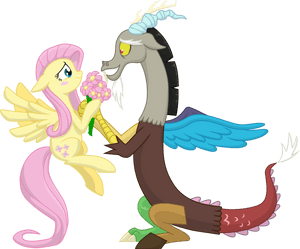Fluttershy X Discord By Mlplazuli - My Little Pony Fluttershy X Discord PNG with transparent background