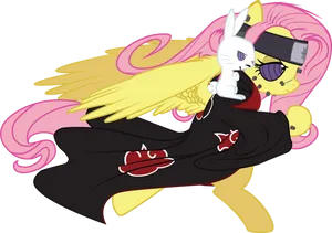 Pony_with_ Sharingan_and_ Bunny PNG Image