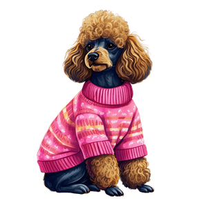 Poodle in Sweater PNG rws31 PNG image with transparent background