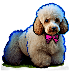 Poodle with Bow Design PNG 06112024 PNG image with transparent background
