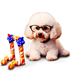 Poodle with Glasses PNG 06112024 PNG image with transparent background