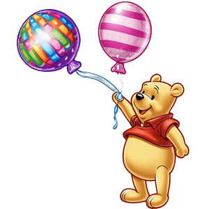 Pooh Bear with Balloon PNG 06202024 PNG