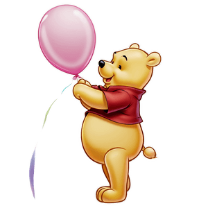 Pooh Bear with Balloon PNG fln PNG