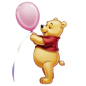 Pooh Bear With Balloon Png Fln PNG Image