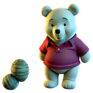 Pooh in Red Shirt PNG pba96 PNG