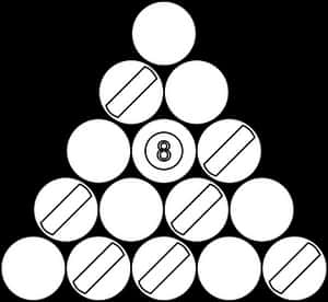 Pool Balls Triangle Formation PNG with transparent background