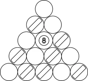 Pool Balls Triangle Formation PNG Image