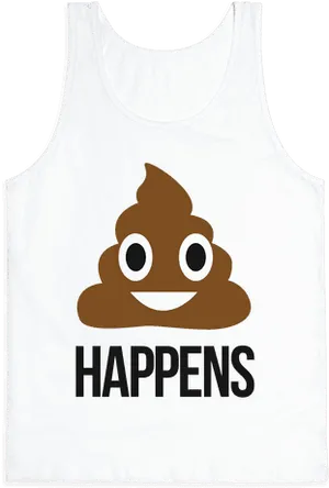 Poop Emoji Happens Tank Top PNG Image