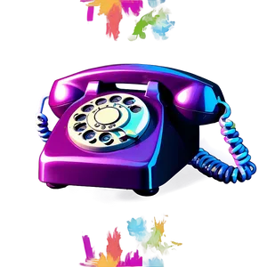 Pop Art Inspired Rotary Phone Png Ulm3 PNG Image