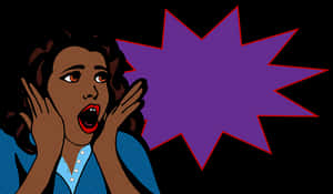 Pop Art Surprised Woman PNG with transparent background