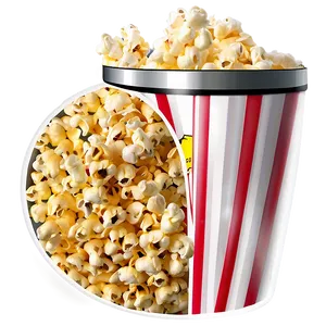 Popcorn Bucket With Butter Topping Png Row PNG Image