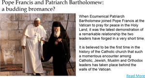 Pope Francis Patriarch Bartholomew Bromance PNG image with transparent background