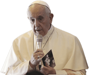 Pope Speakingwith Microphone PNG image with transparent background