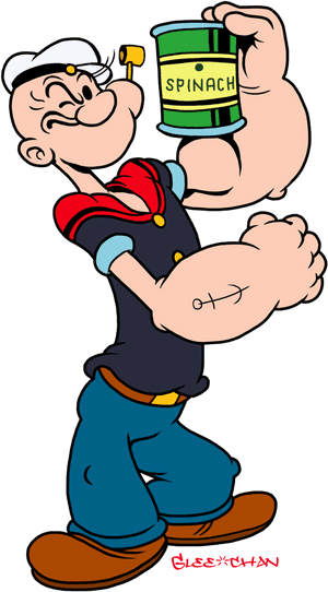 Popeye Holding Spinach Can PNG image with transparent background