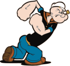 Popeye The Sailor Man Flexing Muscles PNG image with transparent background