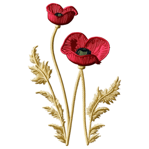 Poppy Embroidery Design PNG kvp PNG image with transparent background