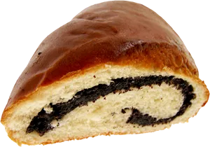 Poppy Seed Bun Half Slice.png PNG Image