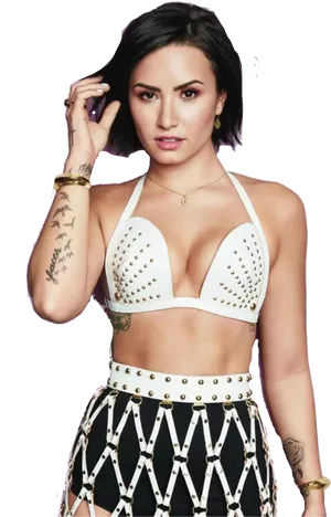 Popstar_in_ Studded_ Outfit.png PNG Image