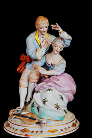 Porcelain Figurine Elegant Couple PNG image with transparent background