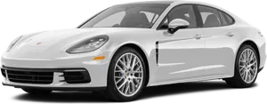 Porsche Panamera White Side View PNG Image