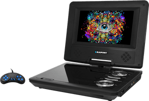 Portable D V D Playerwith Colorful Display PNG image with transparent background