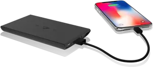 Portable Power Bank Charging Smartphone PNG Image