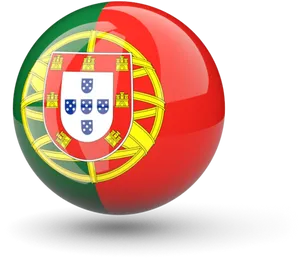 Portugal Flag Badge3 D Render PNG Image