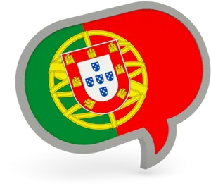 Portugal Flag Speech Bubble Graphic PNG Image