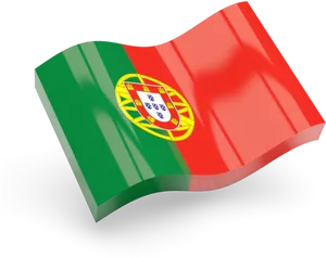 Portuguese Flag Waving PNG Image