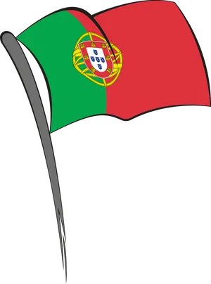 Portuguese Flag Waving Illustration PNG Image