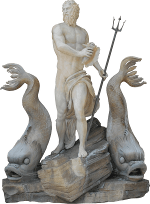 Clip Art Neptune Mythology - Poseidon Transparent Statue, HD Png Download PNG with transparent background