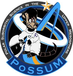 Possum Astronaut Emblem PNG Image