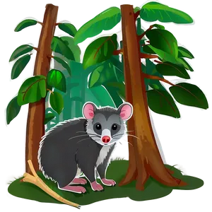 Possum Habitat Illustration Png Hga75 PNG Image