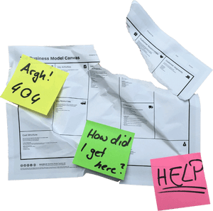 Post It Notes On Business Model Canvas PNG image with transparent background
