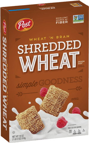 Post Shredded Wheat Cereal Box PNG with transparent background