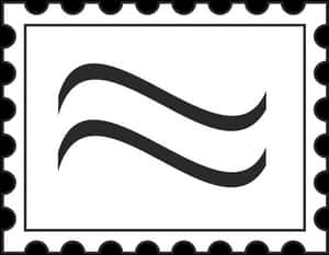 Postage Stamp Abstract Wavy Design PNG image with transparent background