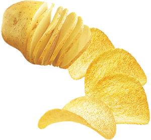 Potato Chips Cascade Floating PNG with transparent background