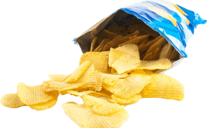 Potato Chips Spillingfrom Bag PNG image with transparent background