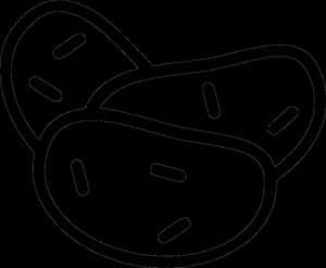 Potato Line Art Illustration PNG with transparent background