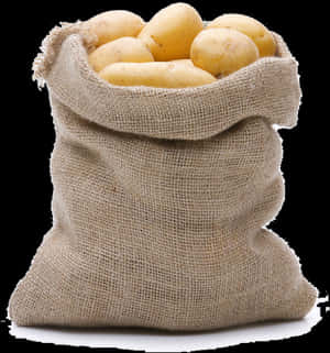 Potatoesin Burlap Sack PNG image with transparent background