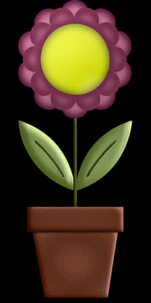 Potted Flower Emoji PNG image with transparent background
