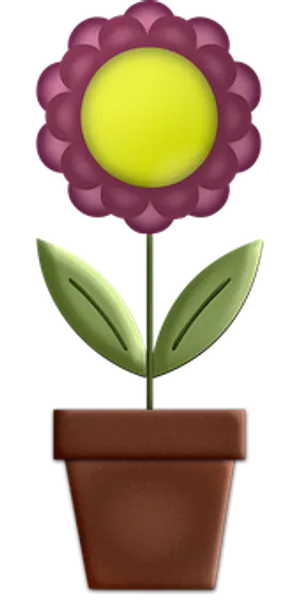 Potted Flower Emoji PNG Image