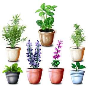 Potted Herbs Collection PNG fxy PNG