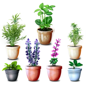 Potted Herbs Collection Png Fxy PNG Image