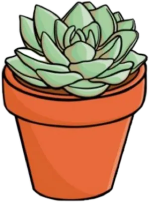 Potted Succulent Illustration PNG Image