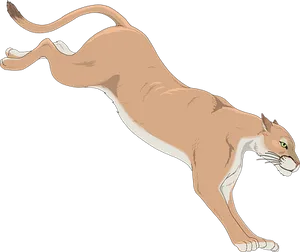 Pouncing Cougar Illustration PNG Image