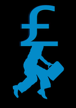 Pound Symbol Businessman Silhouette PNG image with transparent background