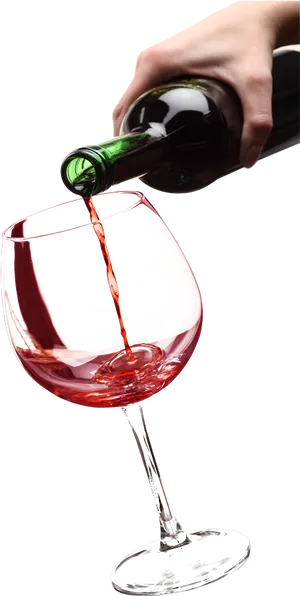 Pouring Red Wine Into Glass PNG Image