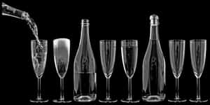 Pouring Water Into Glass Blackand White PNG image with transparent background